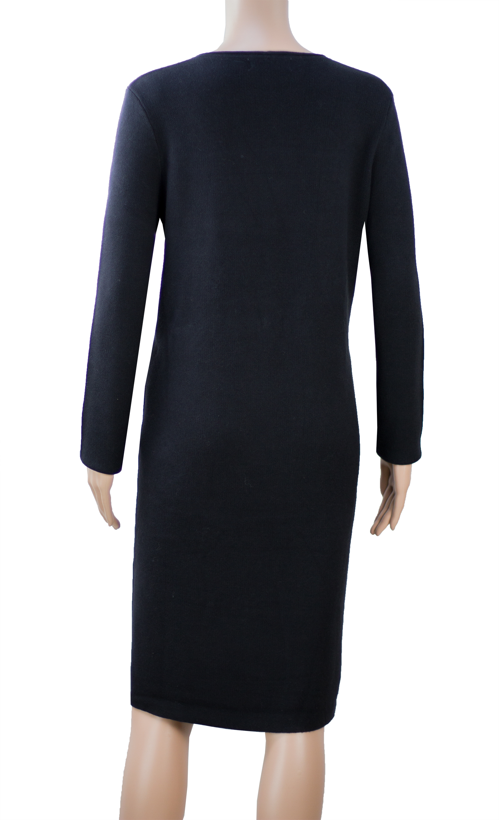 gennemførlig matron Farvel Dresses: Women Long Sleeve Round Neck Down to knee length Casual Wool Solid  knitted Dress