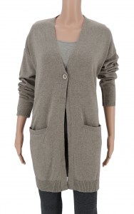 Mid Length One Button Cardigan Long sleeve with pocket
