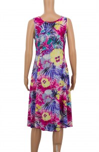 Sleeveless summer party dress floral printed