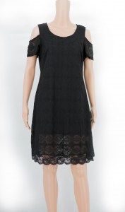 Net with Lace Summer Party Black Dress