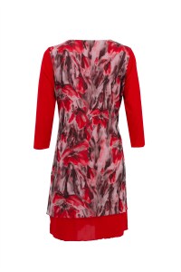Net fabric Woman long top with lining and 3/4 sleeve