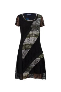 Summer lady long short sleeve top made with net and lace material