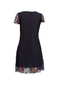 Summer lady long short sleeve top made with net and lace material